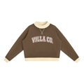 Women’s brown villa co Mock Neck Crewneck Sweatshirt