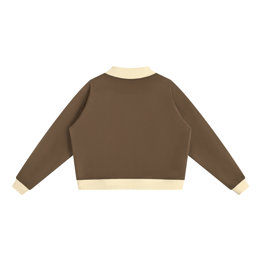 Women’s brown villa co Mock Neck Crewneck Sweatshirt